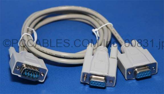 Y-SPLITTER SERIAL CABLE DB9-M to DB9-F DB9-F 3FT