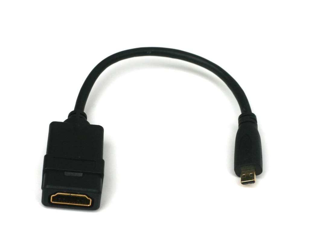 hver dag hundehvalp Fjern Micro HDMI Type D Male to HDMI Type A Female Adapter cable 8 inch 1.4  Premium