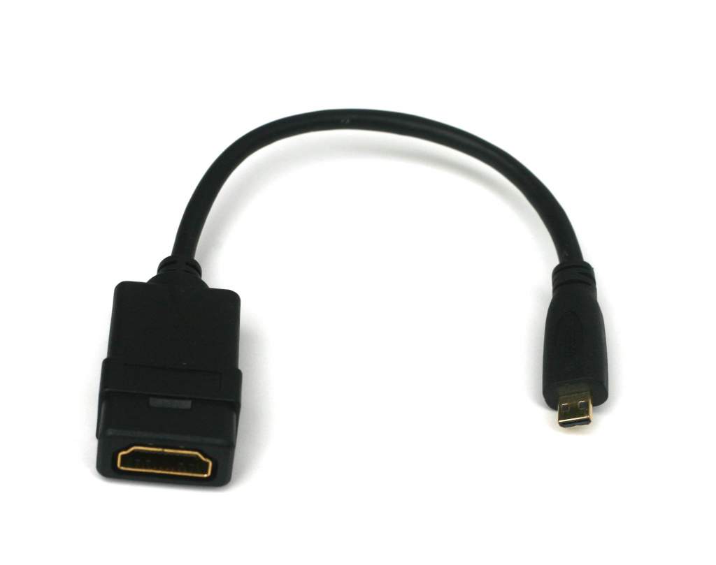 Micro HDMI Type D Male to HDMI Type A Female Adapter cable 8 inch