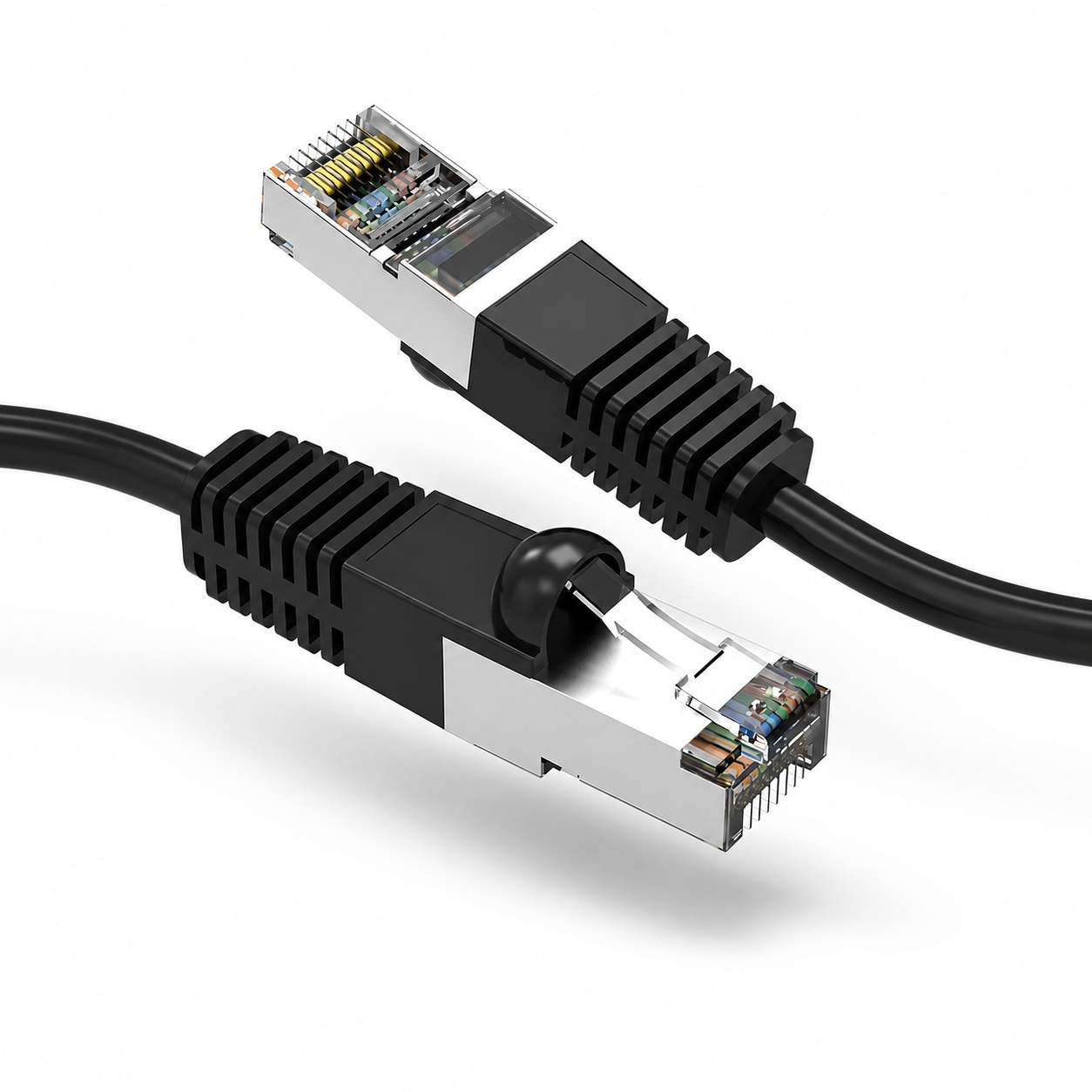 3FT Cat6 STP Shielded Snagless RJ45 Ethernet Patch Cable Black