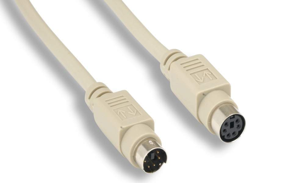 MECCANIXITY Cavo Prolunga PS/2 Maschio-maschio 0.5m – Per Mouse E Tastiera PC, Connettori Nichelati