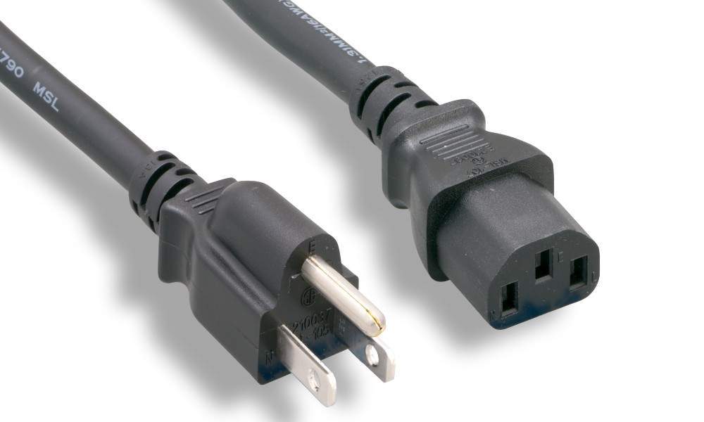 10FT Standard Power Cord Black