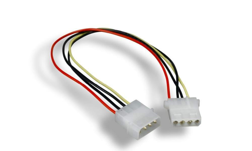 12 Inch Power Cable Extension 5.25 Molex 4 Pin Male to Female
