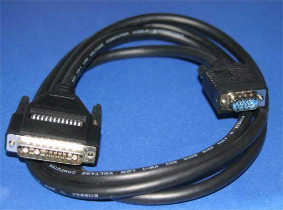 13W3-M to VGA HD15-M 6FT Cable