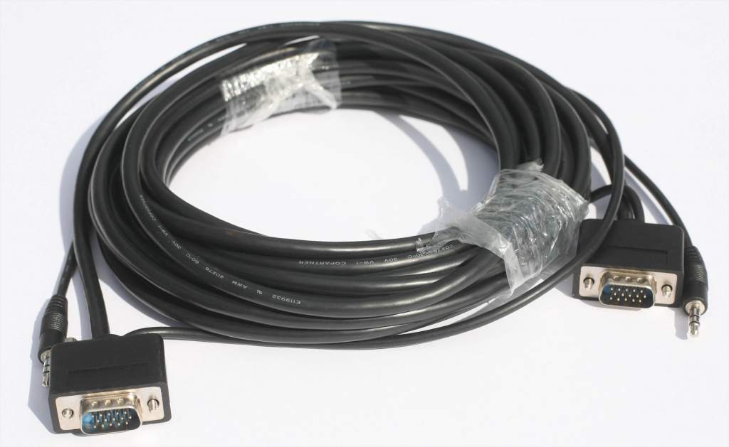 15FT SLIM VGA Monitor Cable with Audio Male to Male