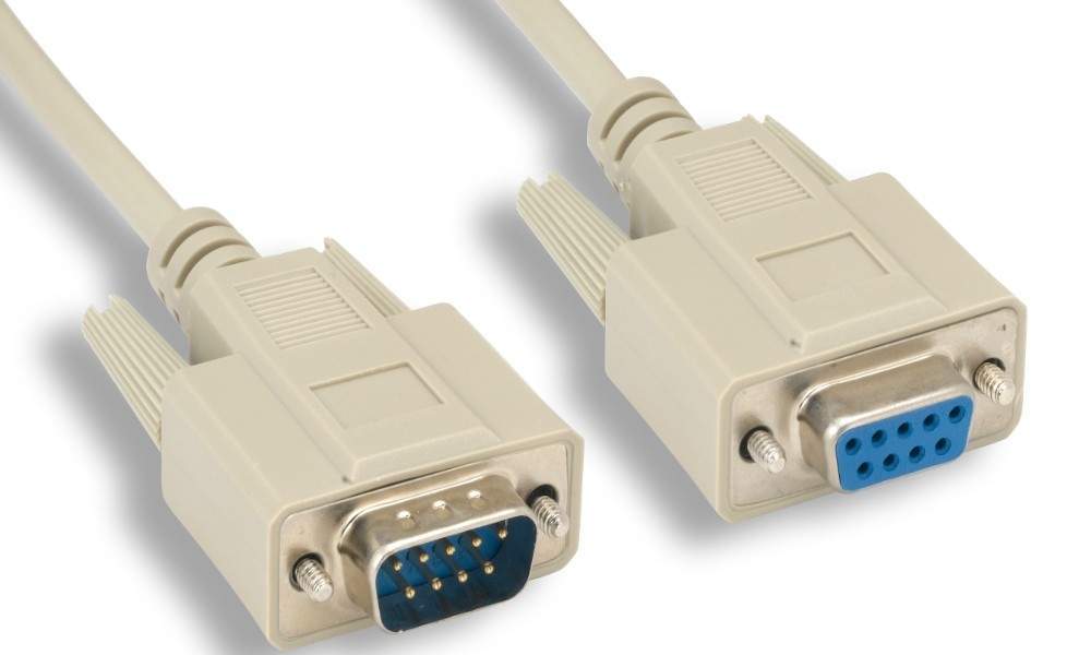 1FT DB9M to DB9F Serial Cable Beige