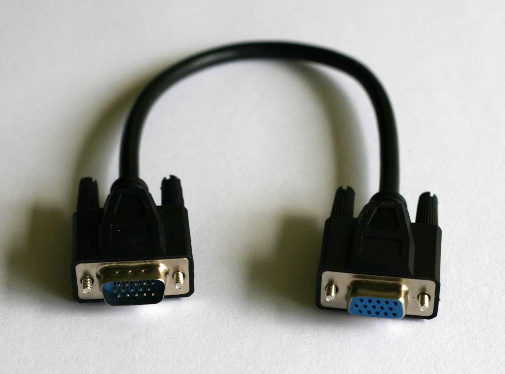 1FT Monitor Extension Cable VGA HD15 Male to Female Black