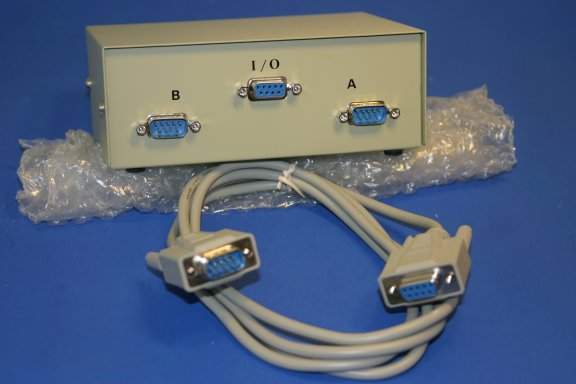 2 DB9M SERIAL DEVICE to 1 DB9F SERIAL PORT SWITCH with Cable