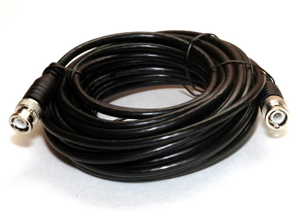 25FT BNC Twist On Male to Male RG58 Coax Coaxial Cable Cord 50 Ohm Black