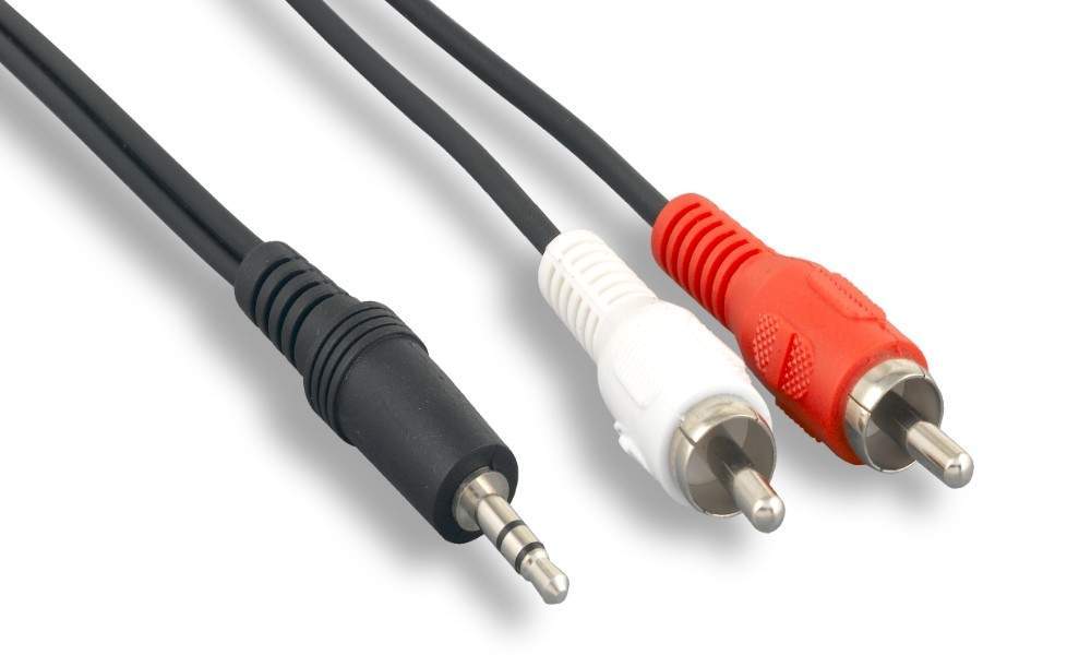 3.5mm STEREO JACK M to 2 RCA M 25FT Cable