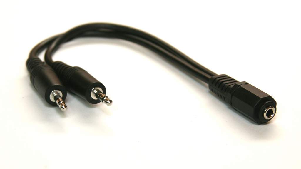 3.5mm STEREO JACK Y Splitter Female Male Male Cable