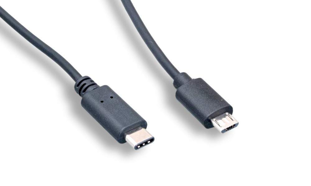 3Ft USB 3.1 Type-C Male to USB 2.0 Micro-B 5-pin Male Data Charging Cable