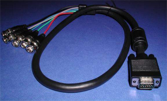 5 BNC to SVGA HD15-M Cable 3FT
