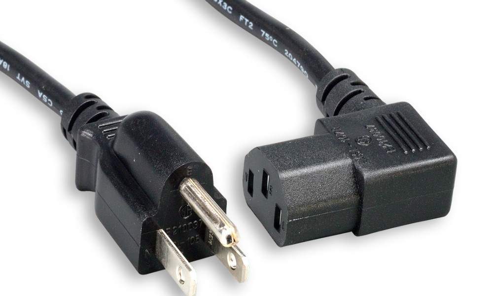 6FT Right Angle Plug Power Cord
