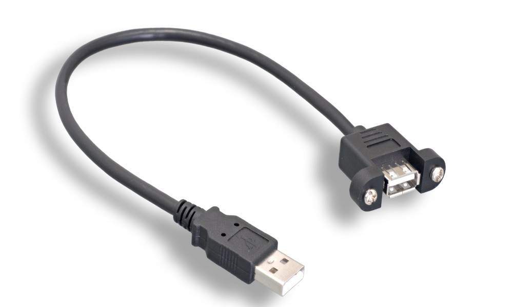 USB 2.0 Mount Port Bulkhead Cable Male Female 1Ft