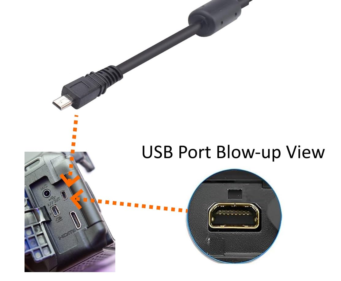 Cavo USB 1,5m Per Nikon CoolPix A300 – Sostituto UC-E6/UC-E17/UC-E16 – Trasferimento Dati, Nero