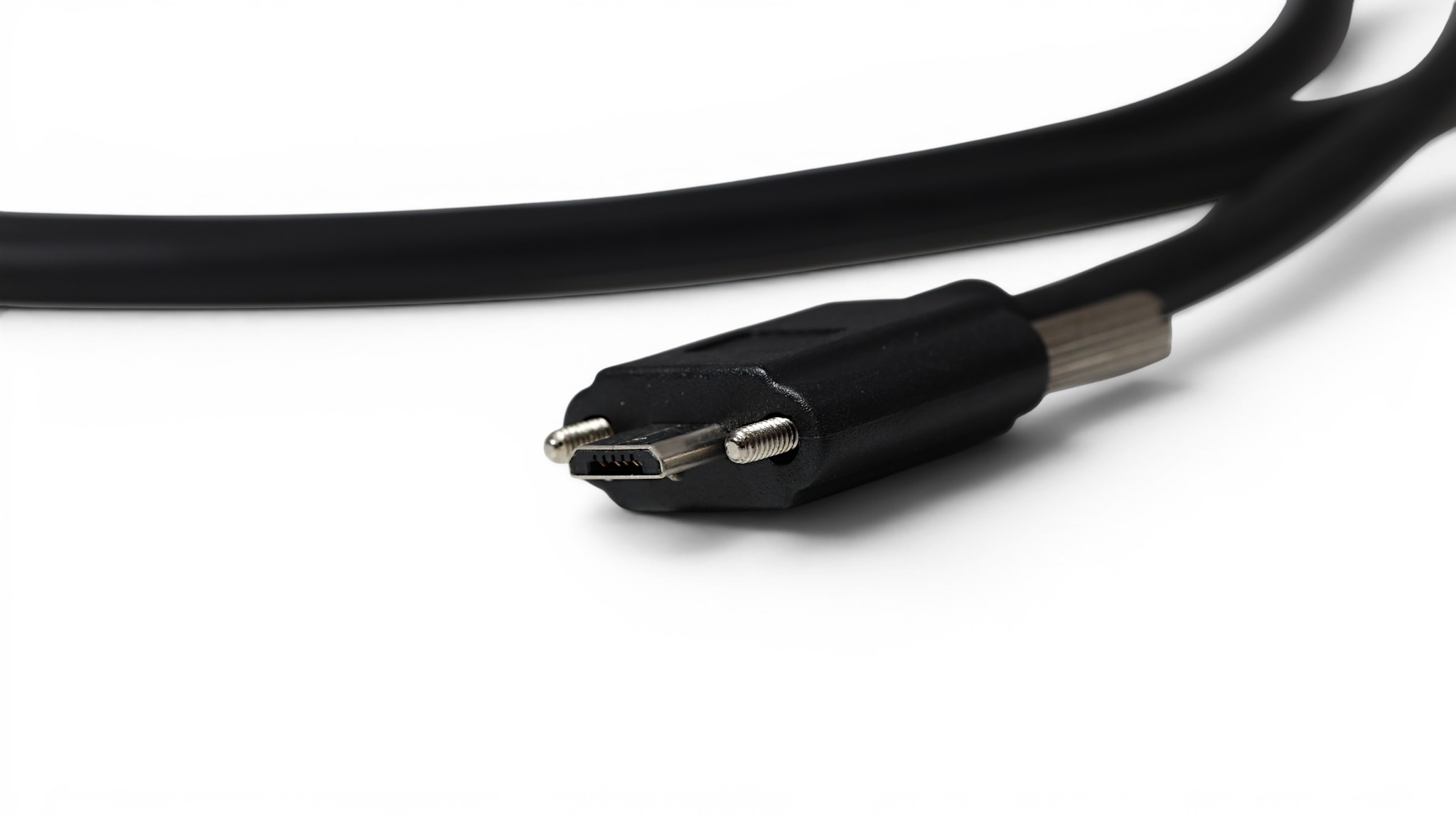 1M USB 2.0 USB-A to USB Micro-B Double Screw Lock Cable top view