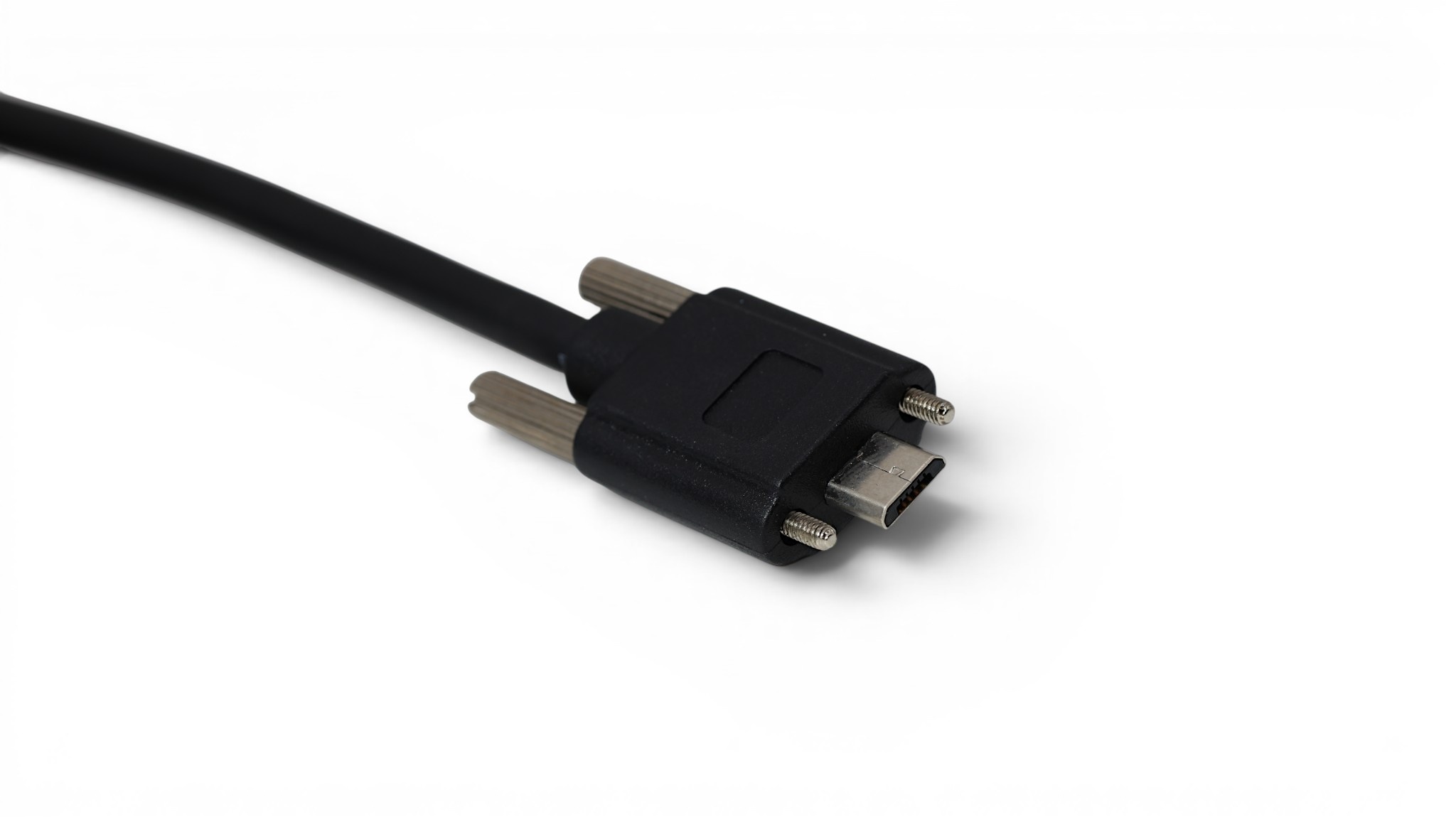 1M USB 2.0 USB-A to USB Micro-B Double Screw Lock Cable side view