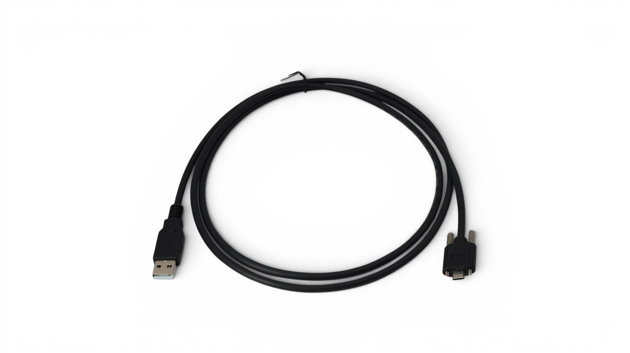 1M USB 2.0 USB-A to USB Micro-B Double Screw Lock Cable bottom view
