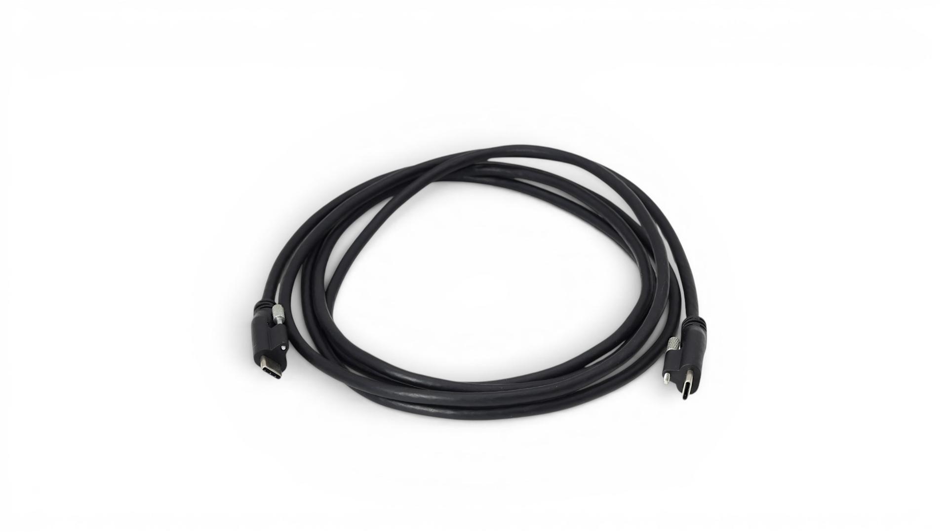 USB 3.1 SuperSpeed C-C Cable 2M Single Screw Lock Type C Male 10Gbps Industrial