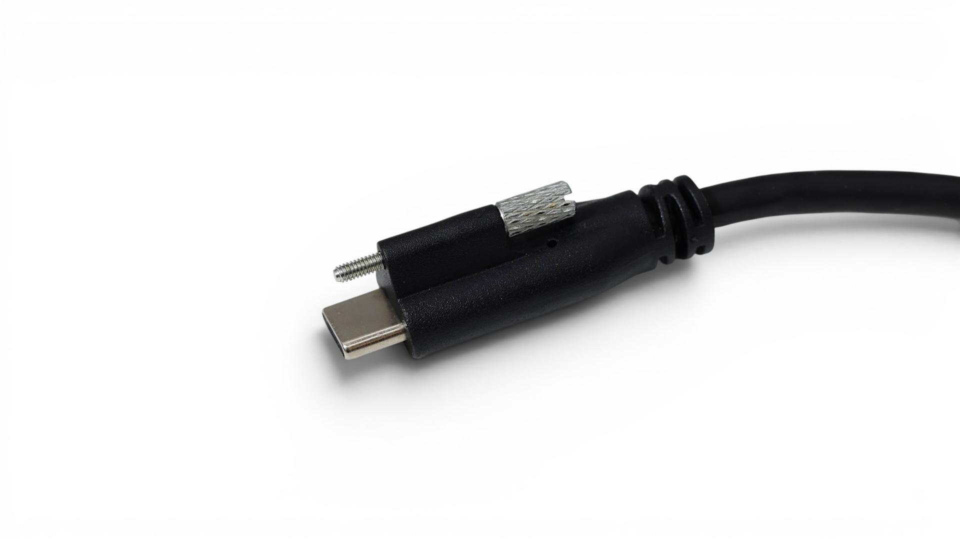 USB 3.1 SuperSpeed C-C Cable 2M Single Screw Lock Type C Male 10Gbps Industrial