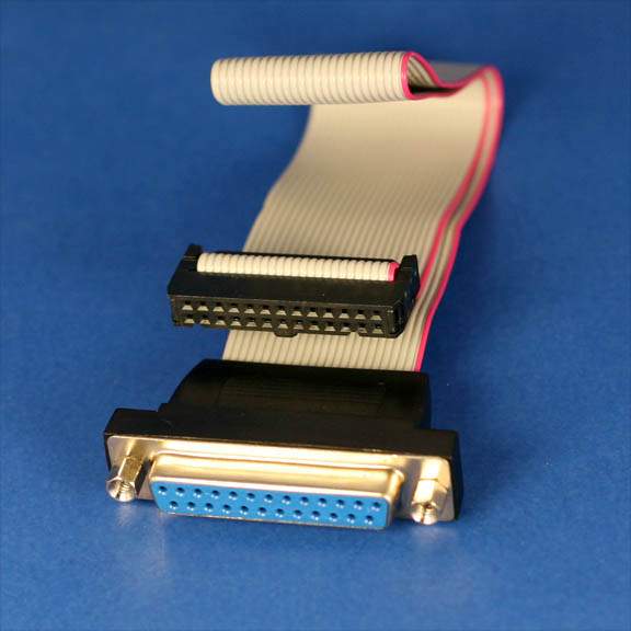 DB25F to IDC26 Parallel PORT 12 Inch Cable NO BRACKET