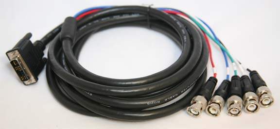 DVI-A to 5-BNC Cable Ferrite 10FT