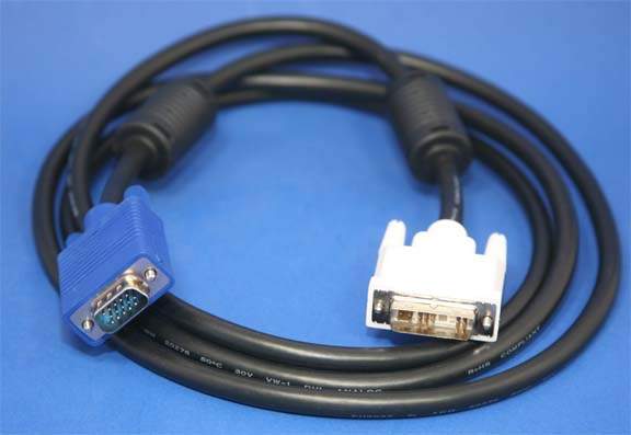 DVI-A HD15 VGA Cable Assembly 2 Meter 6.6ft ANALOG