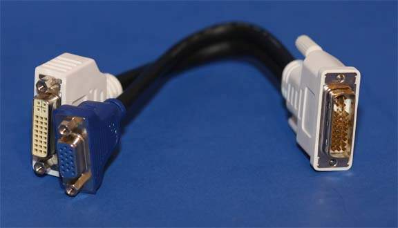 DVI-I Splitter DVI-D to VGA ADAPTER 0X2026 TwinView DELL X2026