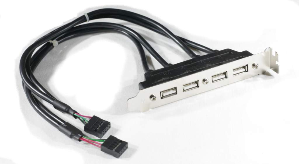 Dual 9 Pin Motherboard Header Quad 4 USB 2.0 Female Port Cable Rear Slot Bracket