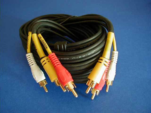 Dual RCA Audio RG59 Video Cable 12 Feet