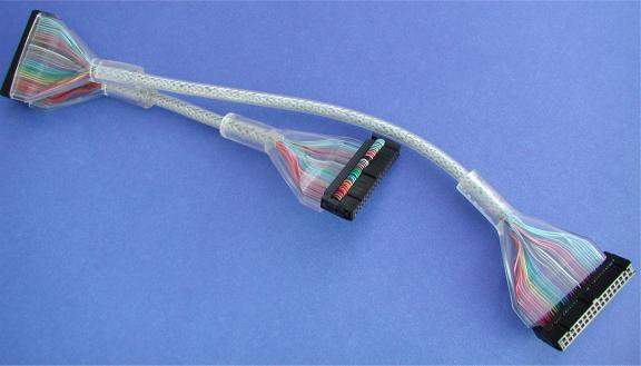 FLOPPY RIBBON CABLE ROUND 2-Device SILVER 18-Inch