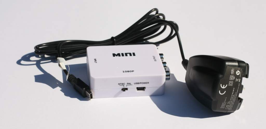 HDMI to Composite RCA Box Scaler 1080P with Power Supply