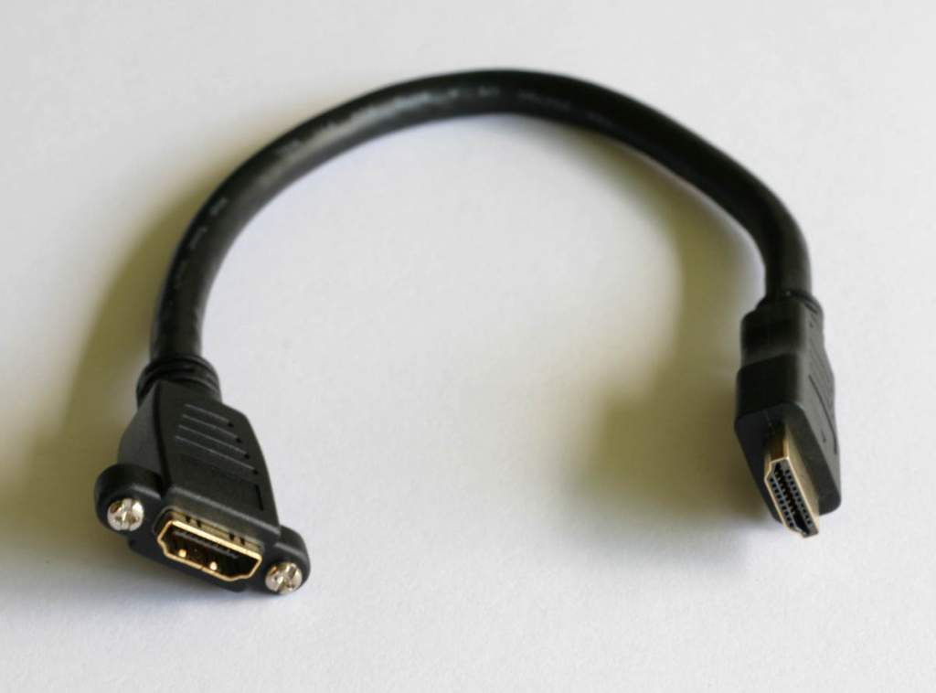 HDMI-Panel-Mount-Cable-F-M-1FT PCCables.com