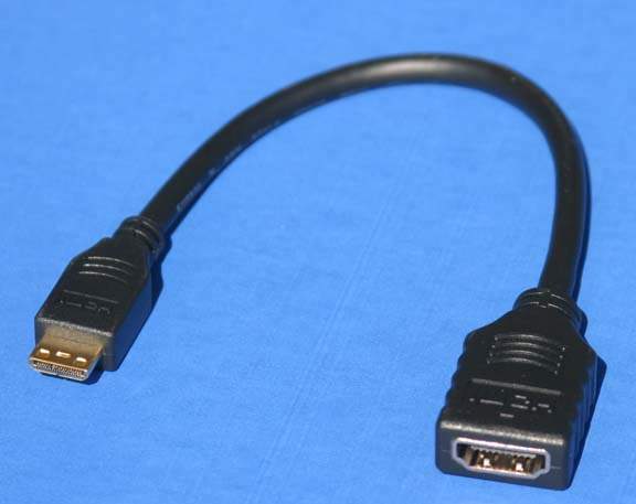 HDMI Type-C Male to HDMI Type-A Female Adapter cable 8 inch