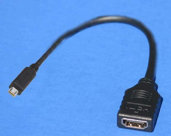 HDMI Type-D Male TO HDMI Type-A Female Adapter cable 8 inch 1.4