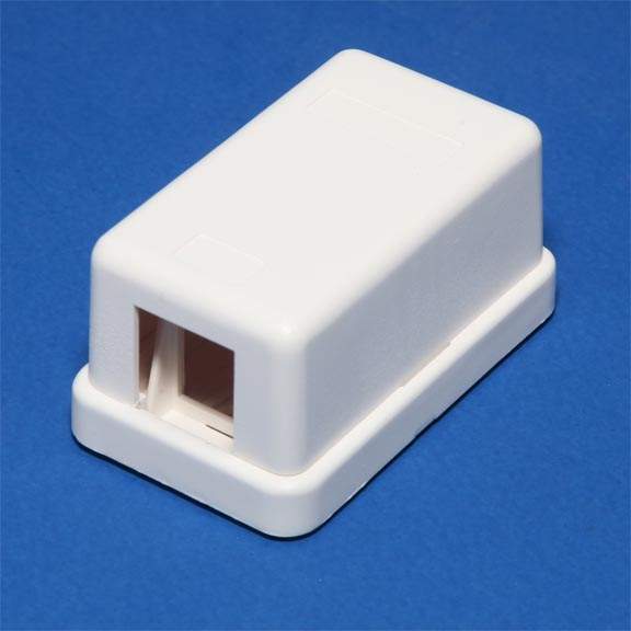 KEYSTONE JACK SURFACE MOUNT BOX 1 HOLE White