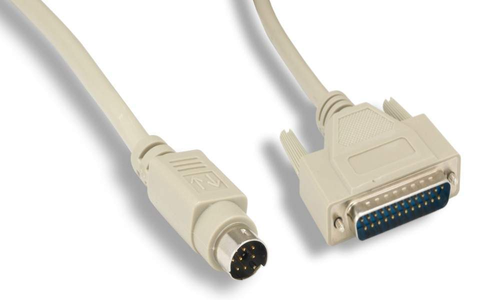 MINI DIN8 M to DB25-M Serial 6FT Cable Mac Modem