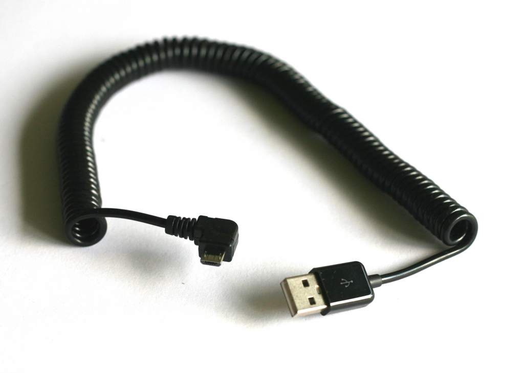MicroUSB Cable MICRO-B Coiled Black