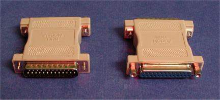 NULL MODEM ADAPTER DB25 F-M