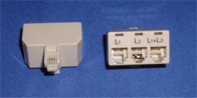 PHONE LINE SPLITTER RJ11 TRIPLEX L1-L2 Connector 1M to 3F