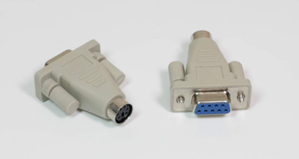 PS2-F Mouse to DB9-F Serial port Adapter PS2-Mini Din 6 Beige