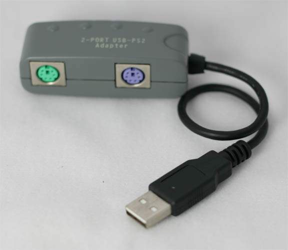 PS2 to USB for PS2 KEYBOARD and PS2 MOUSE Gray