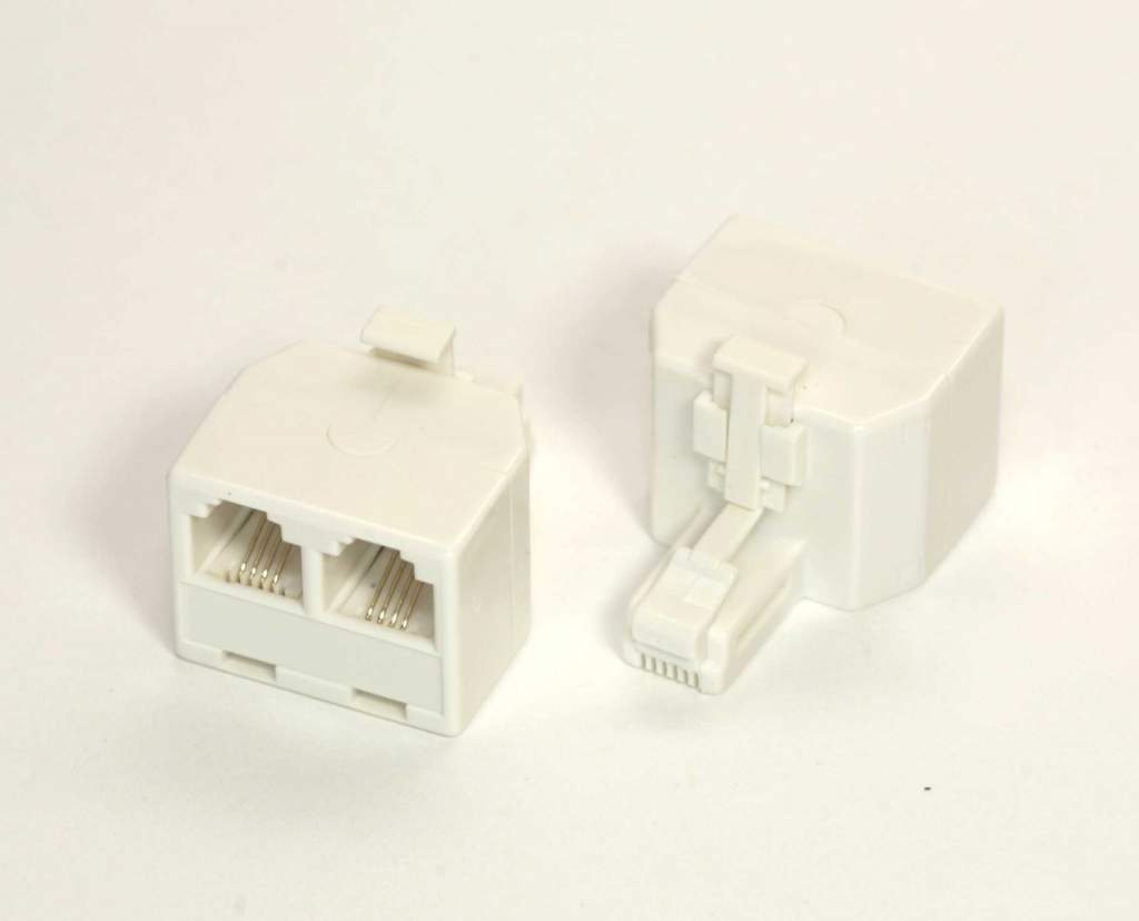 Phone LINE Splitter RJ11 DUPLEX Connector 1M to 2F