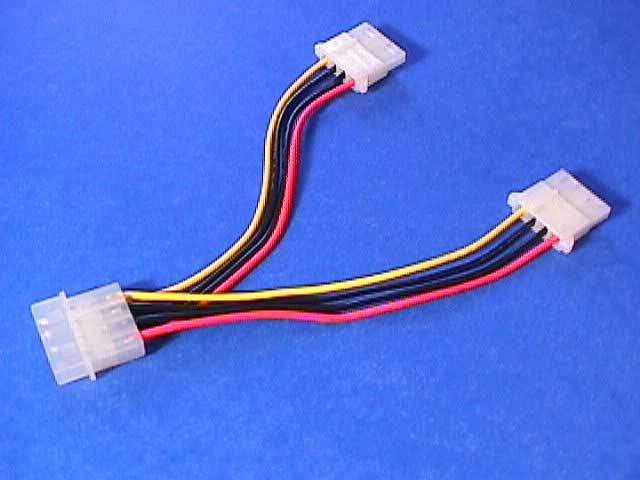 Power Cable Y Splitter 5.25 to 2-5.25 8-inch