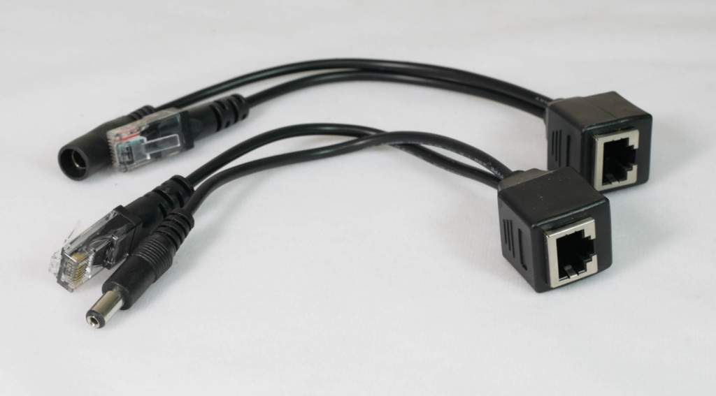 Power Over Ethernet Passive POE Injector Adapter Splitter Cable kit weiß 