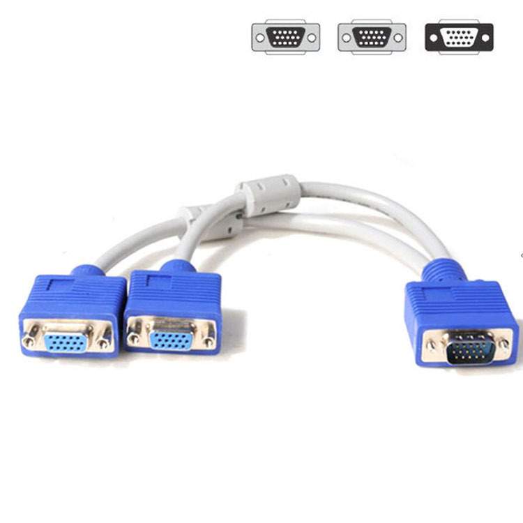 SVGA PORT To TWO MONITOR 6IN SVGA SPLITTER CABLE HD15 Male Female Female