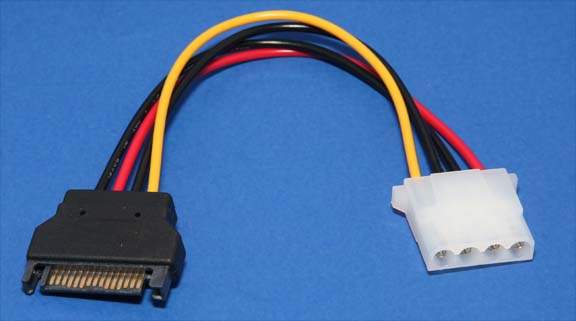 Sata-M Power to Molex 4pin Female Cable 7 Inch