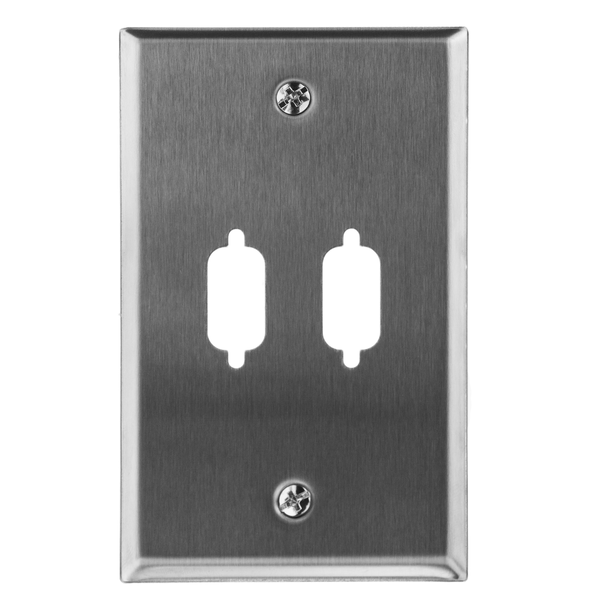 Stainless Steel VGA Wall Plate DB9 or HD15 2-Hole DE9