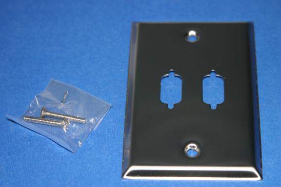 Stainless Steel VGA Wall Plate DB9 or HD15 2-Hole